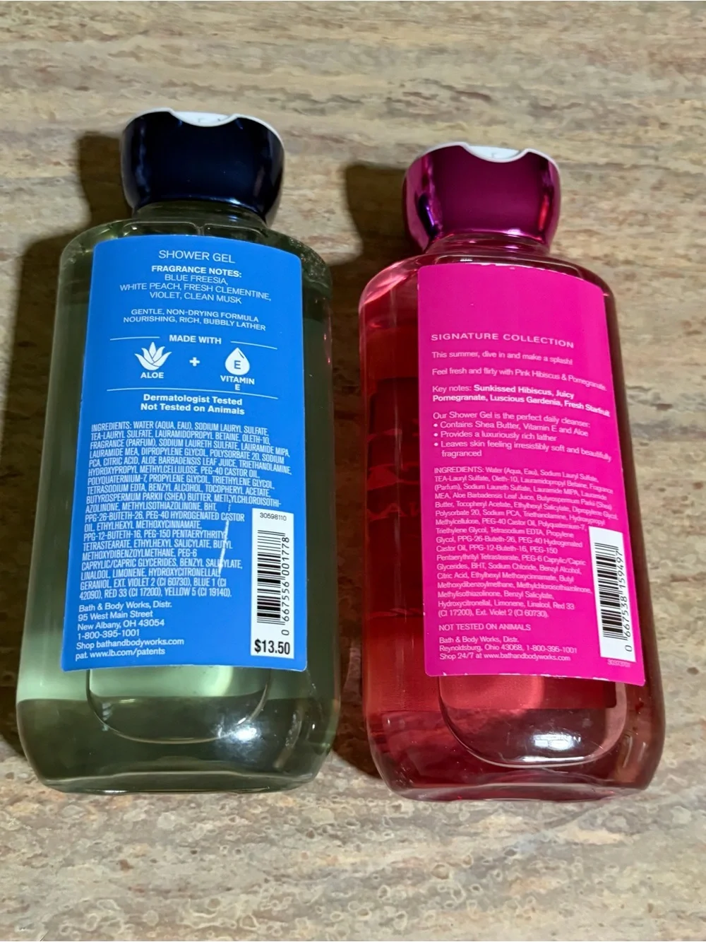 Bath & Body Works Pink Hibiscus & Gingham Dual Shower Gel Duo Set -